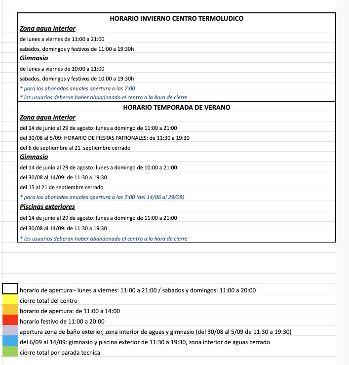 Horarios 2025