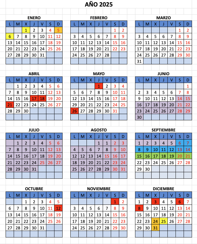 calendario 2025