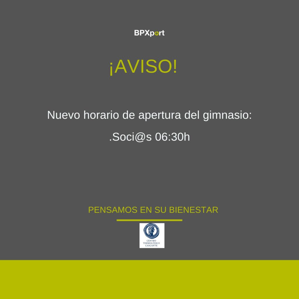 Nuevo horario gym 2026